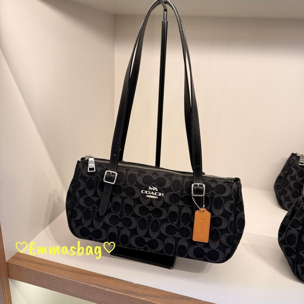 Coach Asher Shoulder Bag In Signature Denim CDB92 denim/Silver/Black NWT